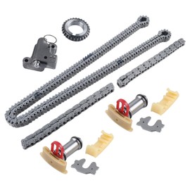 Engine Timing Chain Kit w/Tensioner & Guide FIT Ford 3.5L 3.7L DOHC V6 – Explorer Mustang F-150 2011-2017, Lincoln MKZ MKX MKS, Replaces AT4Z6268B 9-0738S