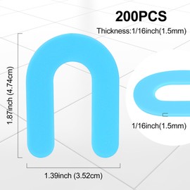 Horseshoe Shims Tile Spacers 1/16 Inch (1.5mm) 200Pcs U-Shaped Plastic Shims for Tile Leveling System Floor Wall Ceramic Tile Stone Installation - Blue
