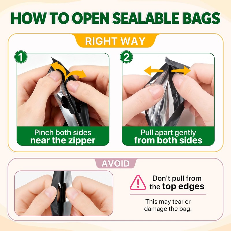 100PCS Mylar Bags Resealable Black Small Smell Proof Bags 2.75x3.93