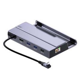 M.2 Steam Deck Dock, 7-in-1 Docking Station with M.2 NVME SSD Enclosure, HDMI 2.0 4K@60Hz, PD 100W, Gigabit Ethernet, USB and USB C Charge Port, Compatible with Steam Deck, ROG Ally, Switch.