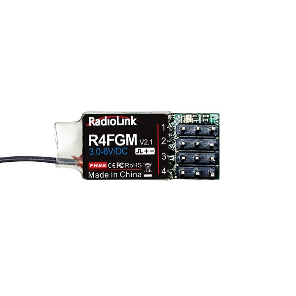 Radiolink R4FGM 2.4Ghz 4 Channels Tiny RC Gyro Receiver for Mini RC Cars 1/28 and Boats, Long Control Distance for Radio RC8X RC4GS V3/RC6GS V3/T8S/T8FB