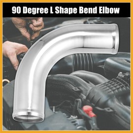 Partuto OD 2.5" 63mm Leg Length 4" 100mm Aluminum Alloy Tube Intercooler Pipe 90 Degree Bend Elbow Air Intake Tube Silver Tone for Car Replacement