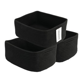 XUANGUO Small Woven Storage Baskets 13“X9”X5“ Decorative Rope Bins for Organizing Shelves, Closets, and Toys, Empty Gift Baskets, Cute Organizer Basket for Home and Office (blue, Large)