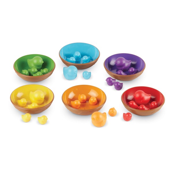 Learning Resources Birds in a Nest Sorting Set, Fine Motor Set, 36 Pieces, Ages 3+