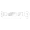 7mm x 85mm Silver Hex Socket Flat Head Confirmat Screws