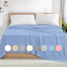 Rohi Microfibre Single Flat Sheet Sky Blue – Comfy Soft & Breathable Flat Bed Sheet – Anti Allergy & Durable Top Sheets for Hotels, Bedrooms & Guest Rooms Easy Care Layer Sheets (Sky Blue, 177x255cm)