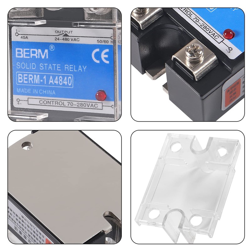 DWEII 2 PCS State Relay,Solid State Relay SSR-40AA AC to
