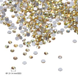 PATIKIL SS3/1440Pcs Glass Diamante Rhinestone, Man Made Gems, Pale Yellow