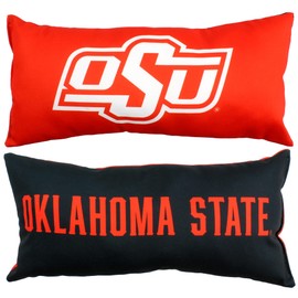 College Covers Solid Color Bolster Travel Pillow, 1 Count (Pack of 1), Oklahoma State Cowboys