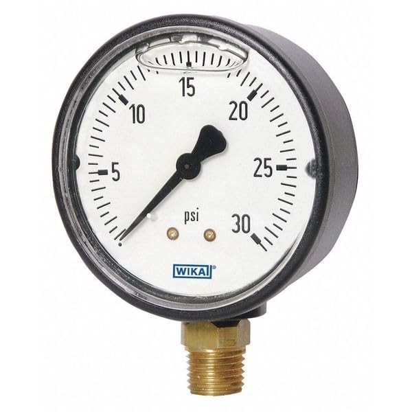 Pressure Gauge, 2-1/2" Dial Size, Bottom
