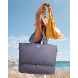 LOVEVOOK Travel Duffle Bag, Puffer Weekender Bags for Women with Shoe Compartment, Carry On Overnight Hospital Bag, Gym Tote