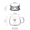Sanrio Kuromi high borosilicate glass mug with lid and spoon