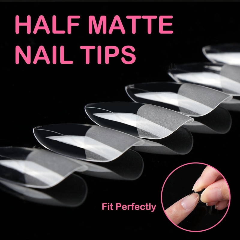 Nail Tips, Almond, Pack of 550 Tips for Gel Nails,