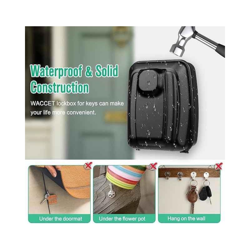 Key Lock Box, Wall Mounted Key Storage Box with 12-Digit