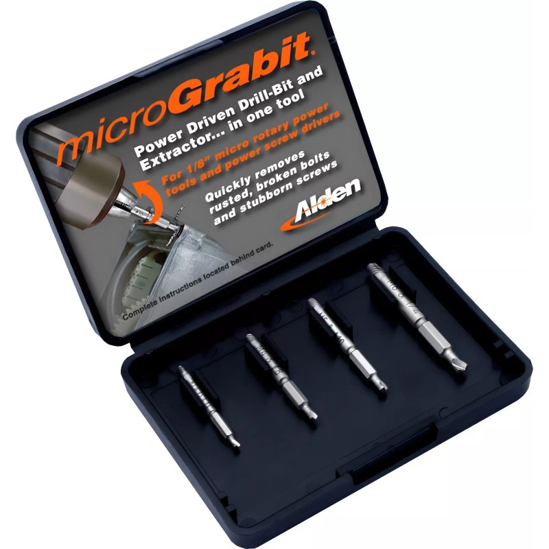 Alden 4507P Grabit Micro Broken Bolt Extractor 4 Piece Kit-