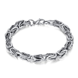 ULLMYYL Hip Hop Stainless Steel Cuban Link Chain Bracelet for Men
