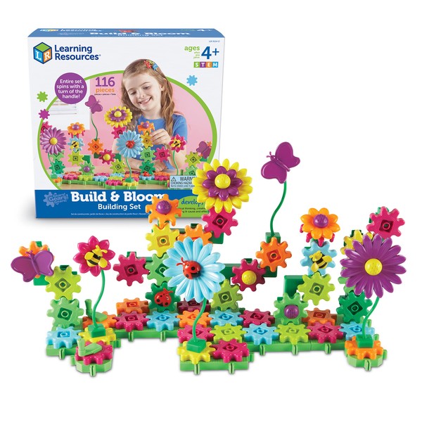 Learning Resources Gears! Gears! Gears! Build & Bloom Building Set, STEM Learning Toy, 116 Pieces, Ages 4+