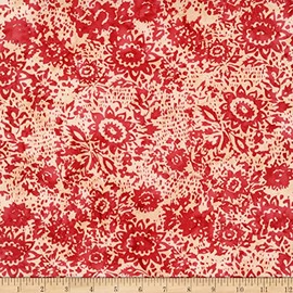 Anthology Batiks Scarlet Flame Sashiko Flame, Fabric by The Yard