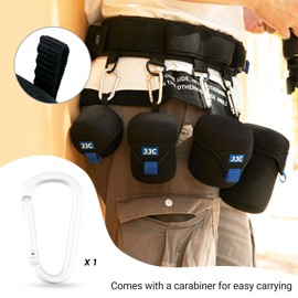 JJC Lens Case Lens Pouch for Sony FE 50mm F1.8 / Canon RF 35mm F1.8 is STM Macro/for Nikon Nikkor Z 24-50mm F4-6.3 Lens and Other Lens Below 78 x 78mm, with Carabiner x 1