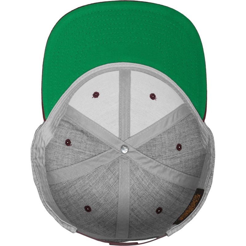 Flex fit Men's Kappe Classic Snapback 2-Tone Baseball Cap, h.Grey/Maroon,