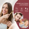 BICTIVE® Set von 2 Wildschweinborsten Bürsten mit Toupierkamm. Naturhaarbürste, Sleek