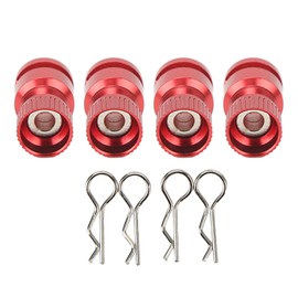 4Pcs Metal RC Body Shell Mount Column Hole Locator Magnetic Car Shell Hole Locator for PC PVC Shell RC Car Red