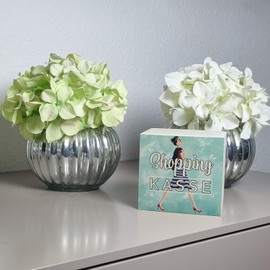 Wooden Money Box with Diva Motif on Blue Background – Shopping Cash Register A Beautiful Money Box for Women Who Have Some Money for Their Next City Trip with Their Girlfriend