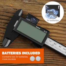 HARDELL Caliper Measuring Tool 6 Inch,Vernier Caliper Digital Micrometer with Large LCD Screen, Auto-Off,Easy Switch from Inch Metric,Electronic Ruler,Perfect for Household/Woodwork