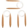 FEETER 3PC Wooden Circular Knitting Needles,15/20/25mm Natural Wood Jumbo Needle