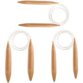 FEETER 3PC Wooden Circular Knitting Needles,15/20/25mm Natural Wood Jumbo Needle for Chunky Yarn Giant Circular Knitting Needle
