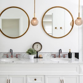 WOWOW 8 inch Bathroom Faucet 3 Hole, Widespread Bathroom Sink Faucet with Pop Up Drain Assembly and cUPC Supply Lines, Matte Black and Rose Gold Vanity Faucet 2 Handle Basin Faucet Mixer Taps