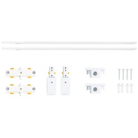 VANoopee H Track Lghting Rails 8FT H Type Track Light Rails White H Track Rail Kit, End Caps & Live End Feed Connector Included, Compatible with Single Circuit 120V H Style Track System & Track Heads