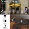 Triangle Corner Desk with Charging Station and LED Light for