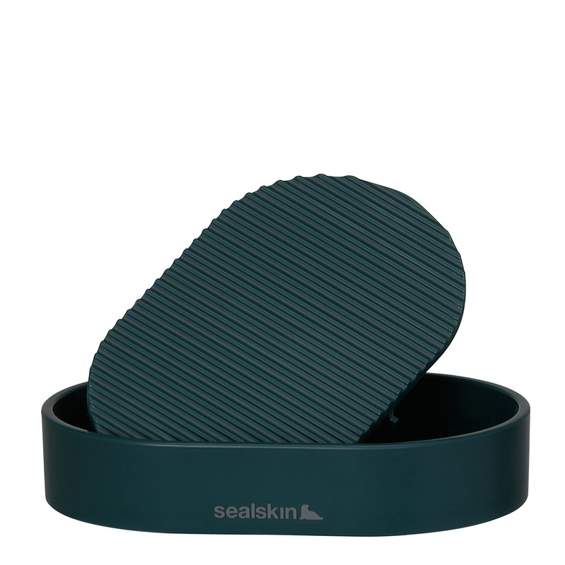 Sealskin Brave Dark Green Plastic Soap Dish with Removable Tray