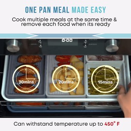 Sandunes Silicone Sheet Pan Dividers for Cooking & Meal Prep - Nonstick Bakeware Sets - 4 Silicone Baking Sheet Dividers for Oven, Air-fryer, Microwave & Dishwasher-Safe