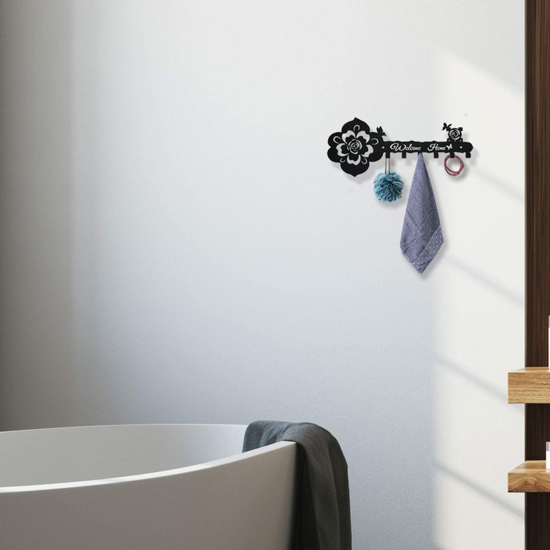 Deveosa Key Hooks Holder for Wall Decorative - Small Black