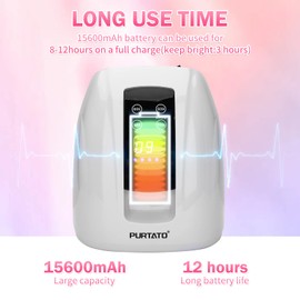 Purtato Professional Salon Rechargeable 90W UV LED Cordless Nail Lamp,45 lamp Beads Long Battery Life,Removable Stainless Steel Bottom, 4 Timer Setting and Smart Sensor Nail Dryer (White)