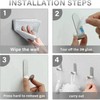 12 Pcs AdhesiveHooks, Stainless Steel Wall Hooks, CoatHooks, WallHooks for