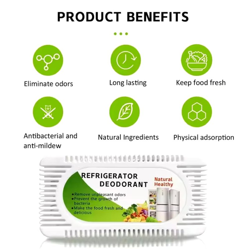 Exle Unscented Activated Charcoal Refrigerator Deodorizer - More Effective Than