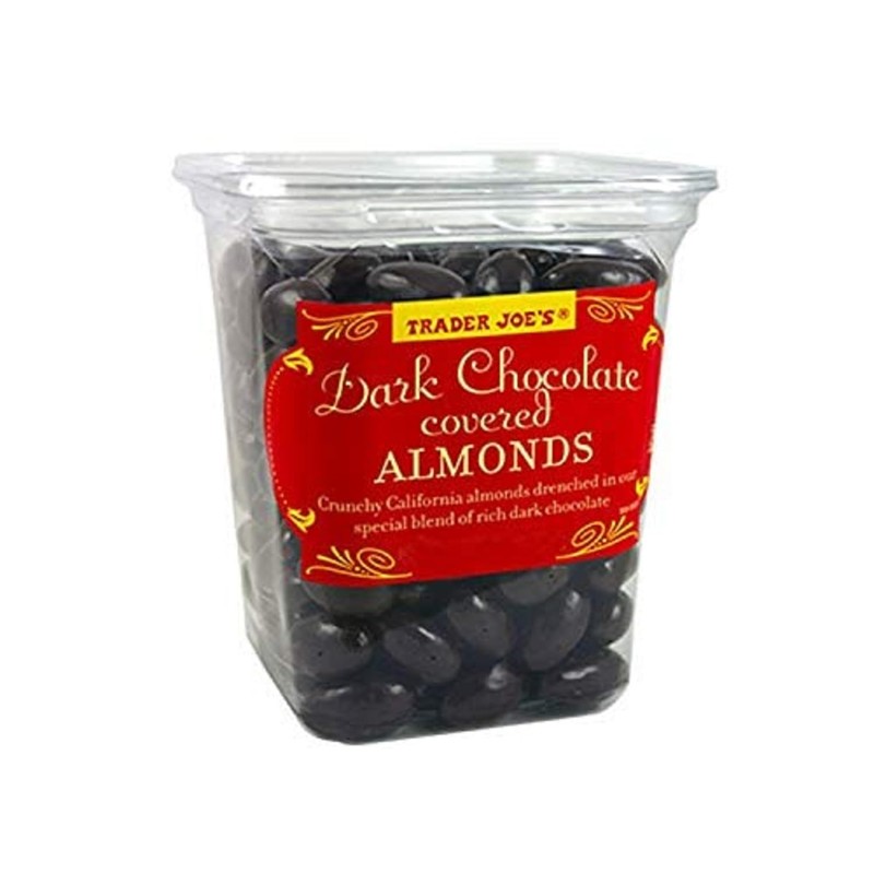 Trader Joe's Dark Chocolate Almonds Crunchy California Almonds Drenched in