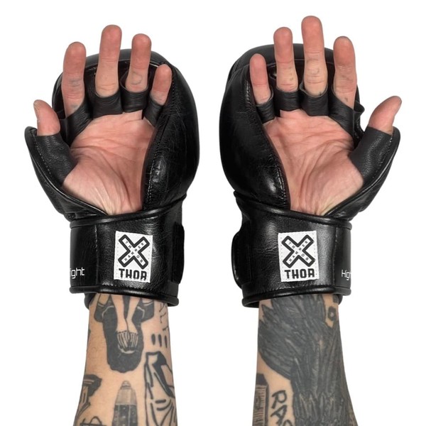 THOR Pound Gloves Open Finger Gloves with Mallet Pad for MMA and Amateur Games & Practice, One Size Fits All