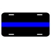 Thin Blue Line Reflective Metal License Plate
