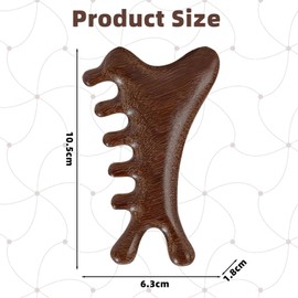 4-in-1 Massager Comb, Wooden Scalp Massager Tool, Natural Sandalwood Head Scratcher Hair Detangler for Stress Relief, Hair Growth Styling, Unisex