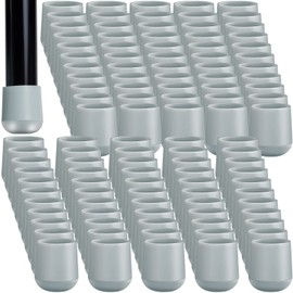 Folding Chair Leg Caps, 7/8 Inch Heavy Duty Plastic Round Chair Covers, Grey Furniture Leg Feet for Hardwood Floor Protectors (300 Pcs)