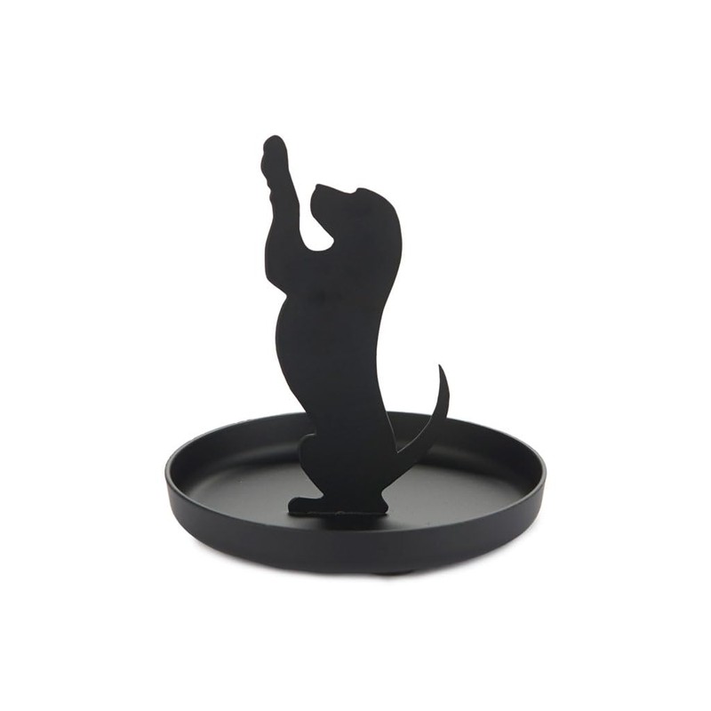 Balvi Puppy Ring Holder Black Colour Dog Shape Metal
