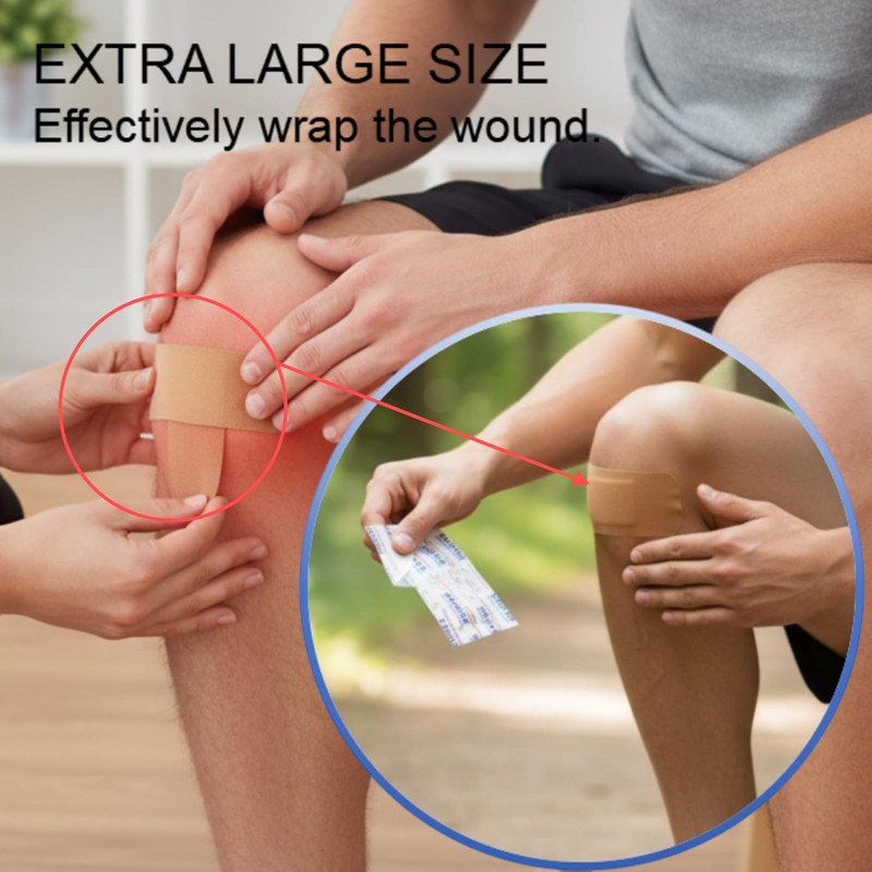 Geiserailie 24 Pcs Extra Large Flexible Adhesive Bandages,5" x 3"