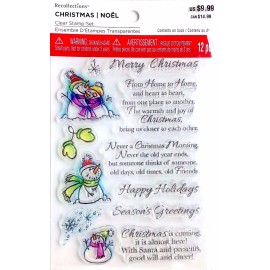 Recollections Christmas Snowman & Sayings Recollections Clear Acrylic Stamp Set 529322 NEW!