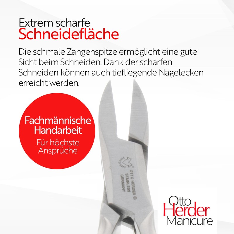 Otto Herder Narrow Corner Pliers, Nail Nippers for Toenails, Nail