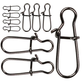 Duo-Lock Fishing Snaps Nice Swivel Lock Snaps Stainless Steel Fishing Lure Hook Connector Saltwater Fishing Gear Accessories (1#-100pcs)