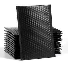 10 Pack Padded Envelopes 9x12 inch,Poly A4 Bubble Lined Wrap Self-Seal Waterproof Shipping Bags Packaging for Business and Home(Black)